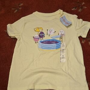 Cat & Jack Yellow Short Sleeve Tee with Summer Graphic